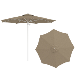 8' Single Wind Vent Round Umbrella Linen Tweed